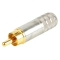 Switchcraft 3502AAU 2-Conductor Shielded RCA Straight Plug, Solid Pin, 0.290" Cable Diameter, Pack of 25