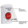 STI SS2322ZA-EN Stopper Station Push Button with Shield, Key-to-Reset, Illuminated, White, Indoor Flush/Surface Mount