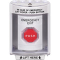 STI SS2378EX-EN Indoor / Outdoor Surface Pneumatic (Illuminated) Stopper Station with EMERGENCY EXIT Label English, White