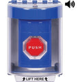 STI SS2489NT-EN Indoor/Outdoor Surface with Horn Turn-to-Reset Stopper Station with No Text Label, Blue