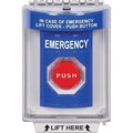 STI SS2448EM-EN Indoor/Outdoor Flush w/ Horn Pneumatic, Illuminated, Stopper Station with EMERGENCY, Blue