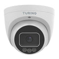 Turing Video TP-MEAD4MA28 SMART Series 4MP Tri-Light Turret IP Camera with Cloud VMS Basic License, Audio and Strobe Light Deterrence, 2.8mm Fixed Lens, Alarm/Audio I/O White