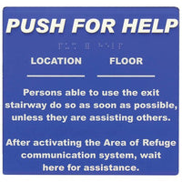 Talkaphone ETP-SIGN-PFH Area of Refuge Instruction Sign