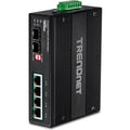 TRENDnet TI-UPG62 6-Port Hardened Industrial Gigabit Ultra PoE DIN-Rail Switch