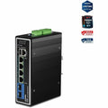 TRENDnet TI-BG62I 6-Port Industrial Gigabit L2+ Managed PoE++ DIN-Rail Switch, Supports 1000 Base-FX Fiber SFP Modules