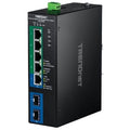 TRENDnet TI-PG743Bi 7-Port Industrial Gigabit L2 Managed PoE+ DIN-Rail Switch, 24-57V