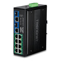 TRENDnet TI-BG108 10-Port Industrial Gigabit 400W PoE++ DIN-Rail Switch