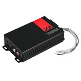 X 2-Channel Ultra Compact Class D Amplifier 2 x 140 Watts Rms @ 4-ohm - side view | Silarius