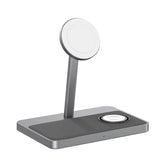 ZIKE Z557C 3-in-1 Qi2 & MFW Magnetic Wireless Charging Stand - front view | Silarius