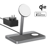 ZIKE Z557C 3-in-1 Qi2 & MFW Magnetic Wireless Charging Stand - detail view | Silarius