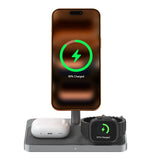 ZIKE Z557C 3-in-1 Qi2 & MFW Magnetic Wireless Charging Stand - detail view | Silarius