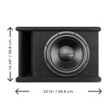 12' Loaded Subwoofer Ported Enclosure With ZR12.2D 800 Watts Rms - side view | Silarius