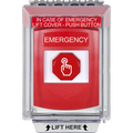 STI G3A035EM-EN G3 Multipurpose Push Button, 14010 Flush without Sound, Momentary, 'EMERGENCY' English Text, Red
