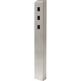 Pedestal Pro ADA-SS-TWR-47x4x6-3 47" Tappered Stainless Pedestal with 3 Single Gangs