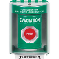 STI SS2171EV-EN Surface Turn-to-Reset Stopper Station with "EVACUATION" Label, Green
