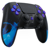 MODDEDZONE BLUE FIRE PS5 DualSense Edge Custom Modded Wireless Controller - rear view | Silarius