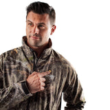 Sahara Men's Heated Hunting Jacket - Mossy Oak Camo - detail view | Silarius