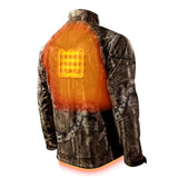 Sahara Men's Heated Hunting Jacket - Mossy Oak Camo - rear view | Silarius