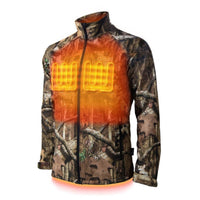 Sahara Men's Heated Hunting Jacket - Mossy Oak Camo - front view | Silarius