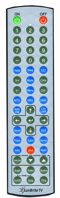 SunBrite SB-WR-01 Weatherproof Replacement Remote Control for SunBrite Outdoor TVs