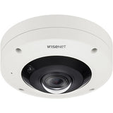 Hanwha XNF-9010RV Wisenet X-Series 12MP 360° IR Outdoor Fisheye Camera, 1.08mm Fixed Lens, White