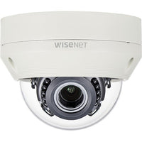 Hanwha SCV-6085R Wisenet 2MP Analog IR Vandal Dome Camera, 3.2-10mm Varifocal Lens, Ivory