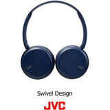 JVC HAS35BTA On-Ear Wireless Bluetooth Headphones with Microphone (Blue) - angle view | Silarius