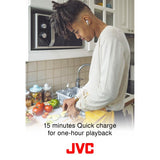 JVC HA-A8TR In-Ear True Wireless Bluetooth Earbuds with Charging Case (Red) - detail view | Silarius