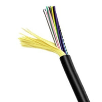 Hubbell HFCD14012P4BK HFCD14 Series 12-Strand Indoor / Outdoor Tight Buffer Multimode Fiber Optic Cable, Plenum, OM4, Black