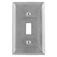 Hubbell SS1L Wallplate 1-Gang Switch, 430 Stainless Steel
