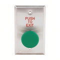 Dortronics 5211-MP23DA/GxE1 5210 Series Single Gang "Push to Exit" Mushroom Button, Pneumatic Time Delay, Stainless Steel, Green Button