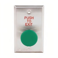 Dortronics 5211-MP23DA/GxE1 5210 Series Single Gang "Push to Exit" Mushroom Button, Pneumatic Time Delay, Stainless Steel, Green Button