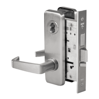 BEST 45HW7TDEU15J626 12V Electrified Mortise Lock with Deadbolt, 15 Lever, Escutcheon, Satin Chrome