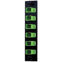 Hubbell FSPNSCA6 6-Fiber Optic Panel Adapter, SC/APC Simplex, 6-Port, 6-Adapter, Zircon Sleeves, Green