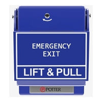 Potter 1000614 Pull Station Series SPST Dual Action Pull Station, Emergency Exit Label, Blue