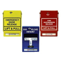 Potter 1000671-9 Pull Station with Terminal Connection and Keylock Reset, Black Text, Yellow
