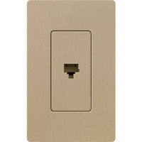 Lutron SC-PJ-MS Claro Satin Single Phone Jack; Mocha Stone
