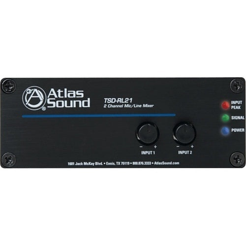 AtlasIED TSD-RL21 2-Channel Mic/Line Mixer, Remote Level Control, I/O Connectors