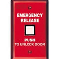 SDC CB402-B CB Series Communicating Bathroom Control Switch, "Emergency" Release Push Button, Momentary (MO), Red Stainless Steel