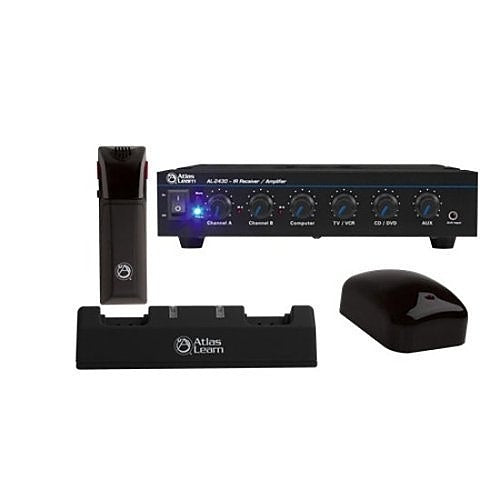 AtlasIED MAGPIE1-1 Wireless Mic and IR Dome Kit with Amplifier/Receiver, AL-MAGPIE Mic, AL-MAGPIE-NEST Charging Station, Infrared Dome and 10m of Coaxial Cable