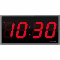 Valcom V-D2440B 4" Indoor Wired Digital Clock 24VDC with 4-Digits, Black/ Gray