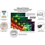 Elite Screens M100X Manual Series 100" Pull-Down Projection Screen for Wall or Ceiling, MaxWhite 2, 16:9