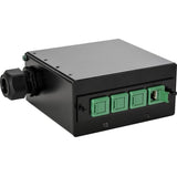 OCC DTC1AP DIN Rail Enclosure, Accommodates Adapter Plate, Cable Entry Grommet, Black, Empty