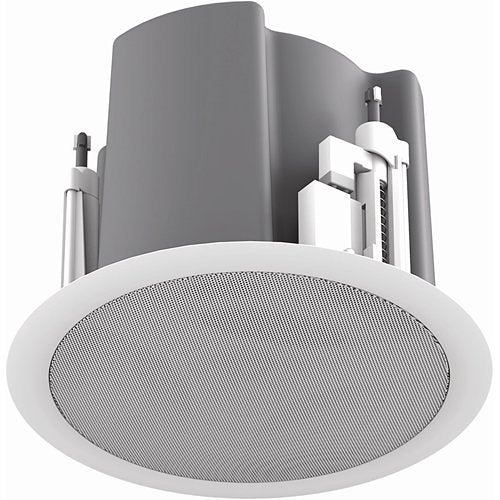 AtlasIED FAP43T-W 4.5" Coaxial In-Ceiling Speaker with 32W 70V, 100V Transformer, Ported Enclosure and Safety First Mounting System