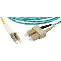OCC D5LC-LC-3MG Duplex LC to LC OM3 Multimode Fiber Optic Cable, 50µm, 10' (3 m)