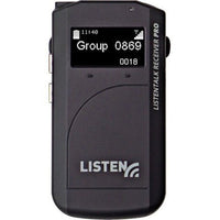 Listen Technologies LKR-11-A0 One-Way Receiver Pro, Chrome Buttons, Black