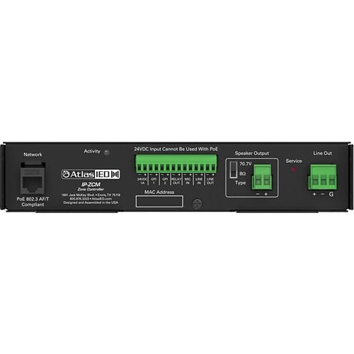 AtlasIED IP-ZCM2RMK PoE+ IP to Analog Gateway (Zone Controller)
