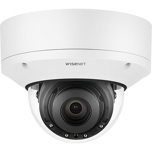 Hanwha XND-8081REV X Series 5MP Vandal Indoor IR IP Dome Camera with PoE Extender, 2.8-12mm, White