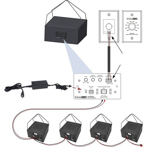 AtlasIED M1000A35 8" Powered/Active Sound Masking Speaker