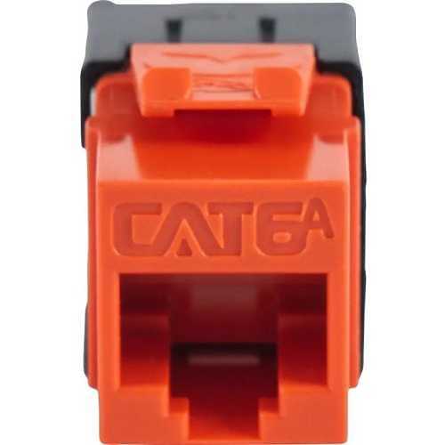 ICC IC107GATOR CAT6A RJ45 Keystone Jack for HD Style, 10-Pack, Orange
